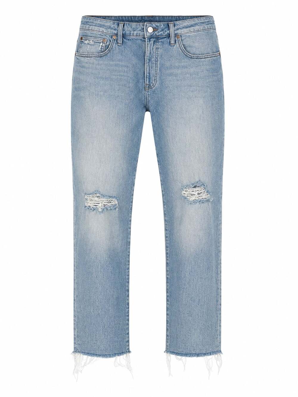 Madewell The High-Rise Slim Boyjean in Light Wash with Raw Hem Womens 18w